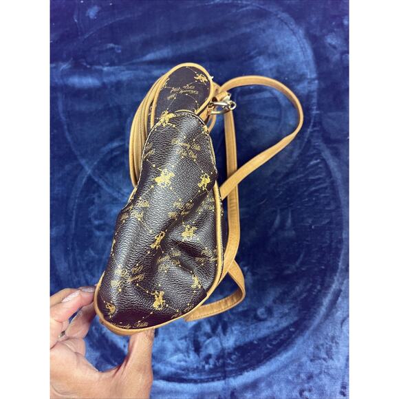 Y2K Beverly Hills Polo Club Mini Backpack Prep Golf Academia Vegan Leather - Picture 4 of 9